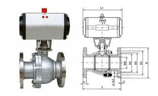 氣動球閥結構圖